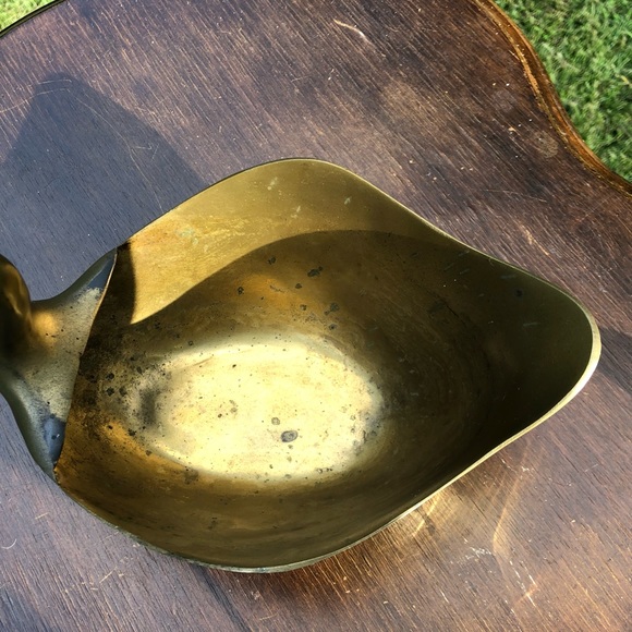Mid Century Modern Brass Swan Trinket Bowl - Picture 4 of 9